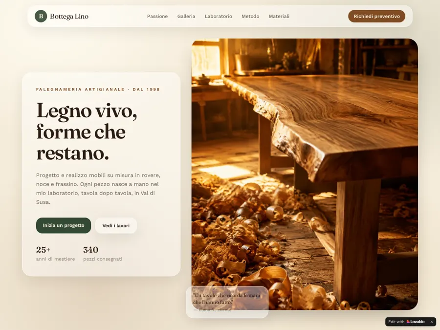 Bozza sito Artigiano
