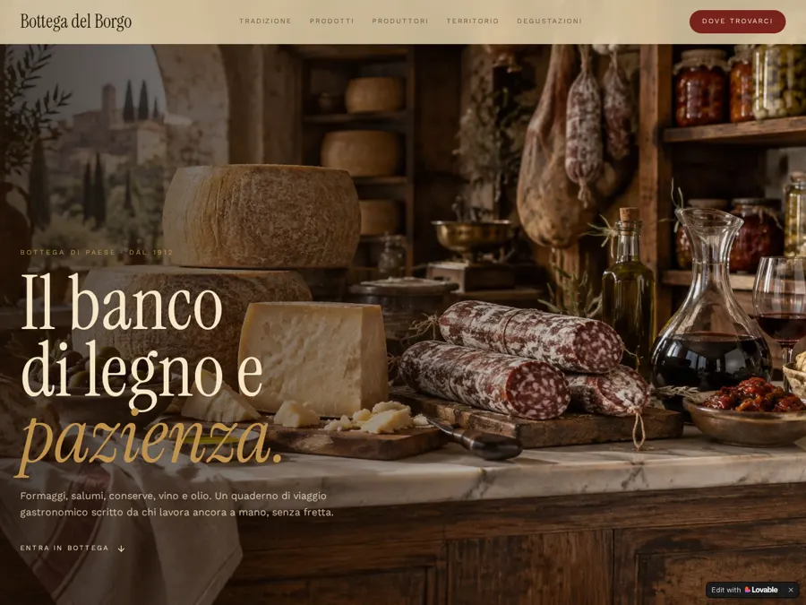 Bozza sito Bottega